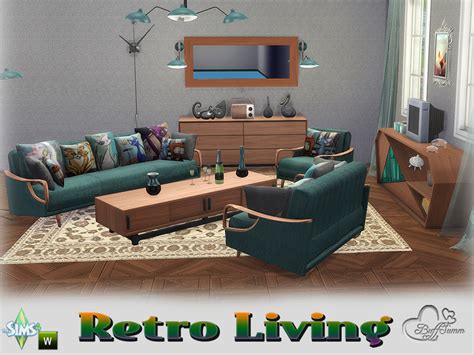Sims 4 Ccs The Best Retro Livingroom By Buffsumm