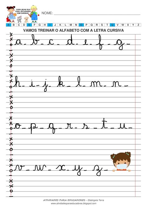 Atividades Escolares Atividades Para Treinar Letra Cursiva Letra