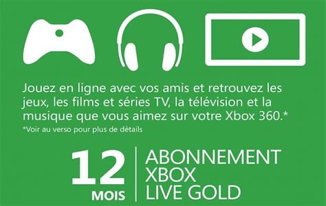 Promo Du Jour Labonnement Xbox Live Gold 12 Mois à 2999€ Au Lieu De