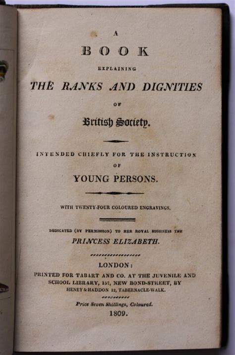 A Book Explaining The Ranks And Dignities Of British Society David