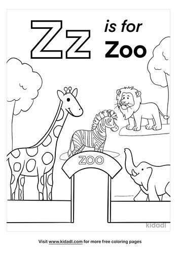Z Is For Zoo Coloring Pages | Free Letters Coloring Pages | Kidadl