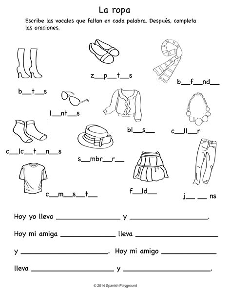 Spanish For Kids Worksheets
