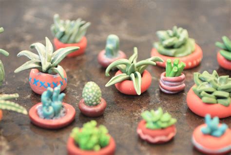 Create Miniature Cactus From Polymer Clay Tiny Succulents Polymer