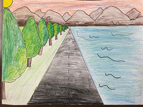 Elements Of The Art Room 5th Grade One Point Perspective Landscapes