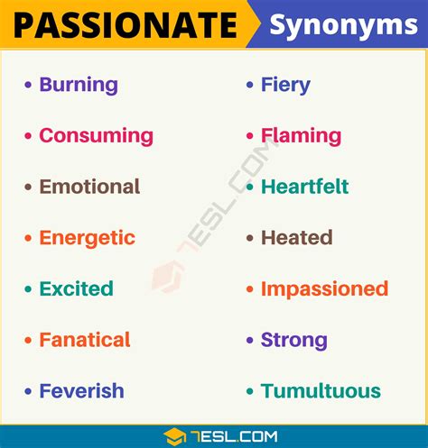 150 Synonyms For Passionate With Examples Another Word For