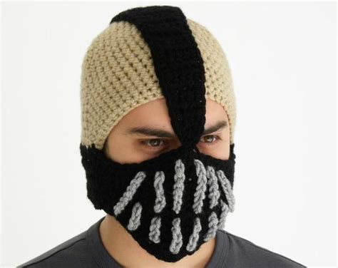 Batman Bane Mask Styled Crochet Beanie Hat Gadgetsin