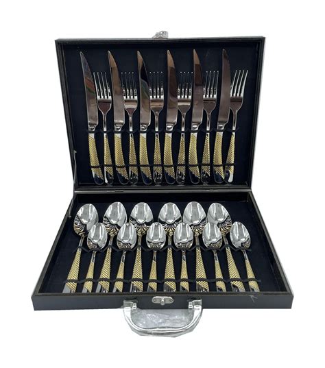 Stainless Steel Royal Silver And Gold Stainless Steel Flatware Cutlery