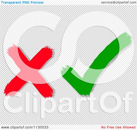 Cartoon Of A Red X Mark And Green Check Mark Royalty Free Vector