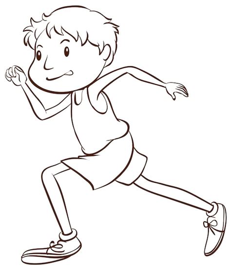 Free Vector A Simple Sketch Of A Man Running