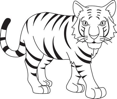 Black And White Tiger Clip Art Library