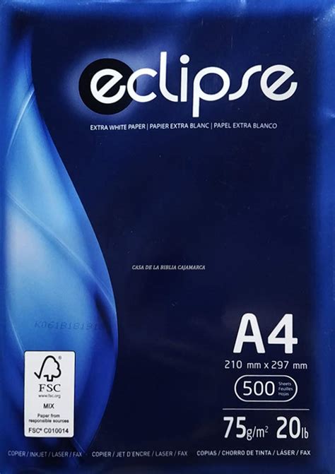 Papel Bond Ta4 Eclipse Paquete Por 500 Unds 75 Gramos Librería