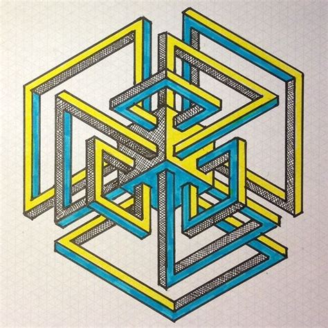 Impossible On Behance Graph Paper Art Geometric Drawing Geometric