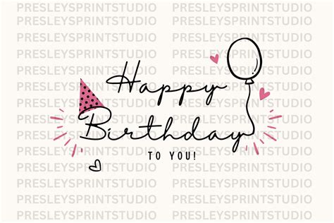 Minimalist Happy Birthday Digital Download Printable Happy Birthday