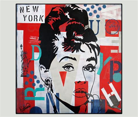 Original Art Painting Audrey Hepburn Ready To Hang Icon Abstract