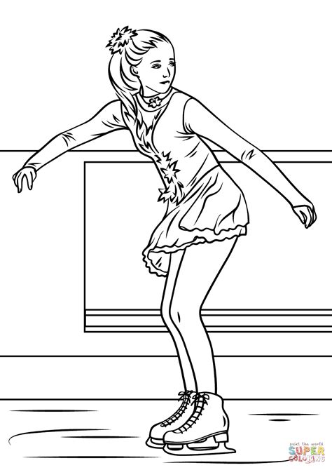Ice Skating Girl Coloring Page Free Printable Coloring Pages