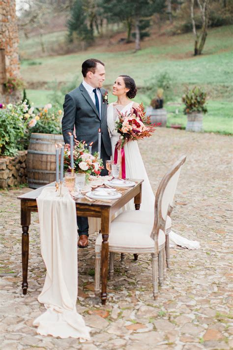 Winery Vow Renewal Inspiration With Autumn Leaves ⋆ Ruffled