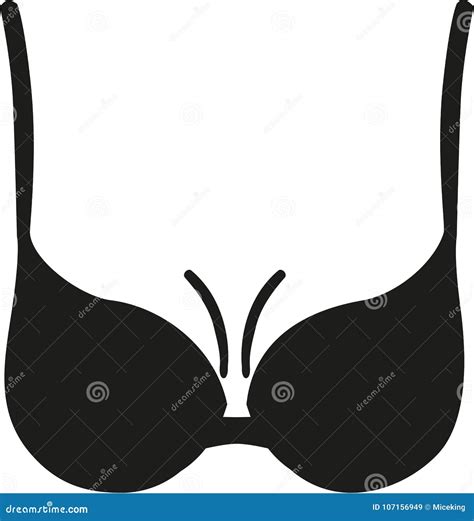 bikini bra with boobs stock vector illustration of pictogram 107156949