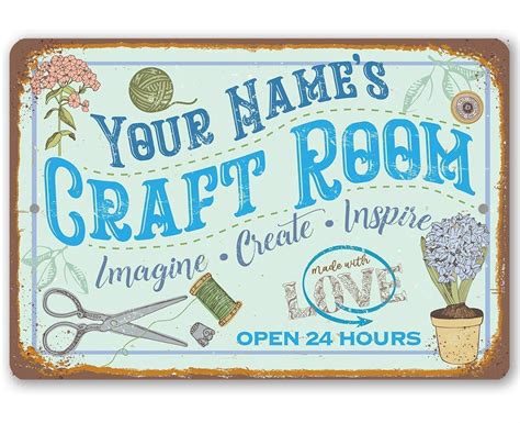 Personalized Craft Room Durable Metal Sign 8 X 12 Or