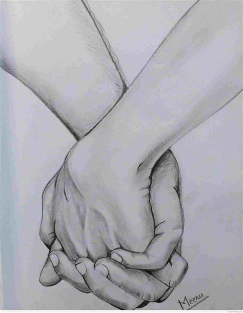 Couple Holding Hands Sketch Easy Sketch Holding Hands Romantic Couple