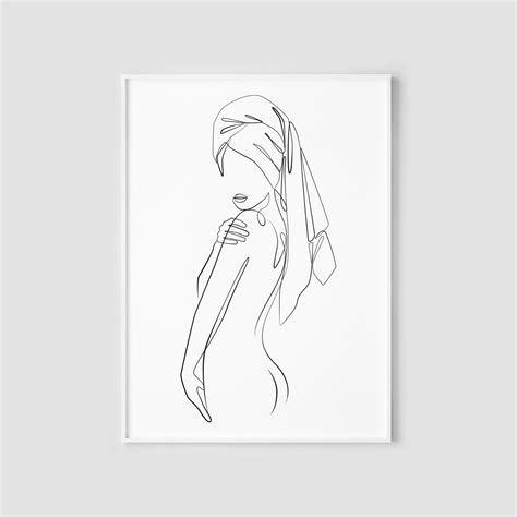Nude Printable Female Form Line Art Nude Art Poster Nude Abstract Minimal Female Nude Wall Art