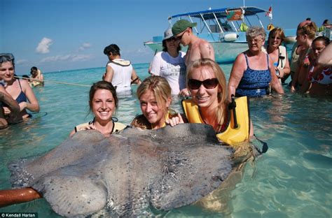 The Best Photobomb Ever Bikini Clad Women Shriek In Terror As They Are Pounced On By A Stingray