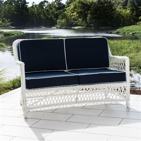 Everglades White Resin Wicker Patio Loveseat By Lakeview Outdoor Designs Bbqguys