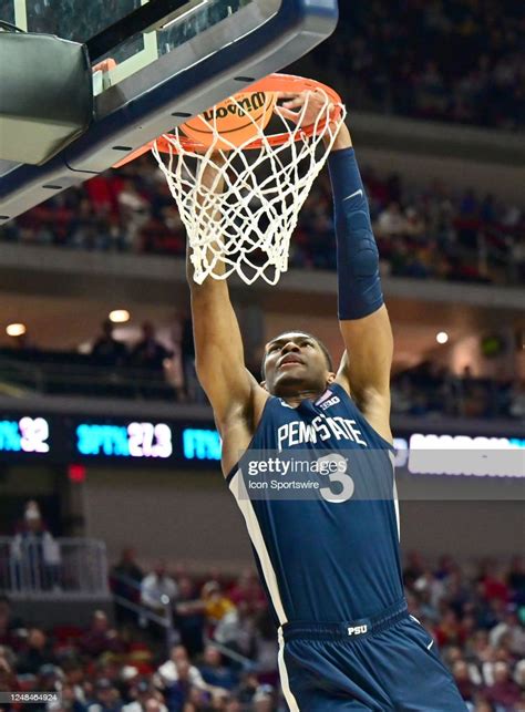 penn state nittany lions forward kebba njie dunks the ball in the news photo getty images