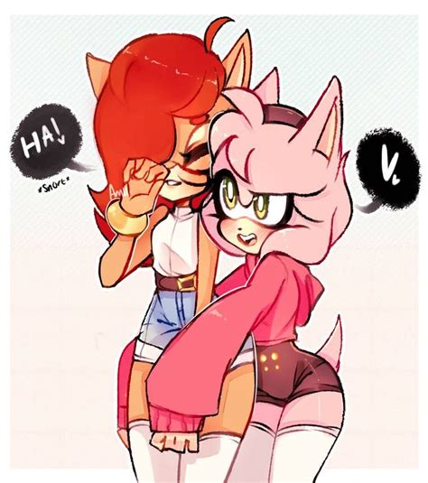 Amy And Sally By Amii Art On Deviantart Shadow And Amy Sonic Amy Rose