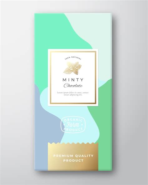 Premium Vector Minty Chocolate Packaging Design Layout With Soft