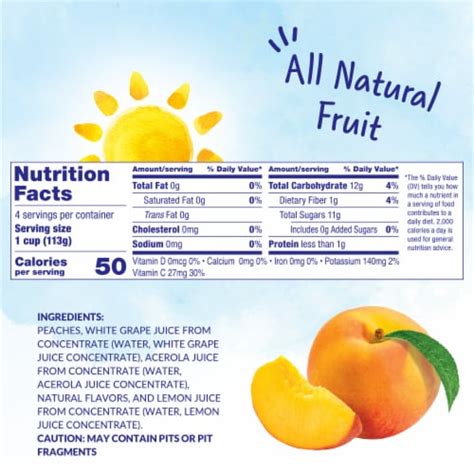 Dole® Fruit Bowls® Yellow Cling Diced Peaches In 100 Fruit Juice Cups