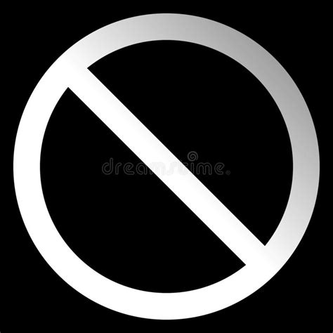 No Sign White Thin Gradient Isolated Vector Stock Vector