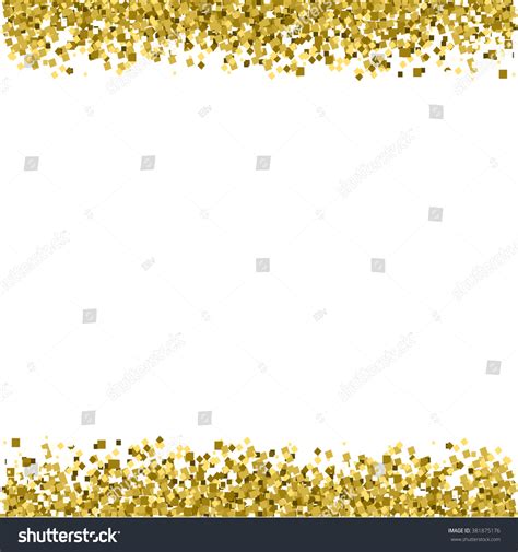 Border Background With Gold Glitter Vector Texture With Gold Sparkles