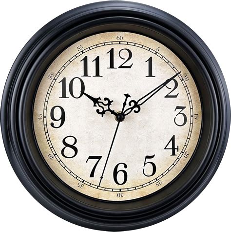 Plumeet Small Retro Wall Clock 10 Non Ticking Classic Silent Vintage