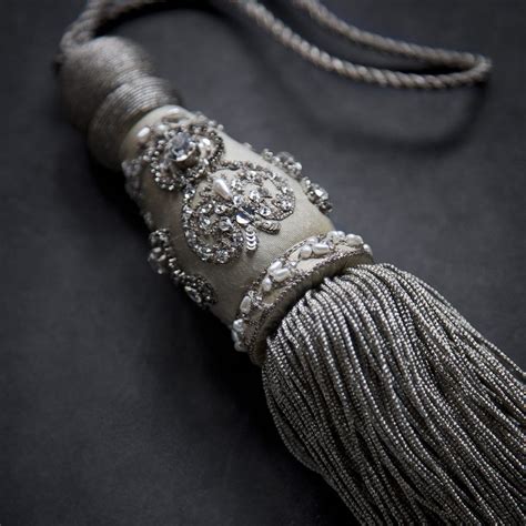 Jessica Key Tassel On Silk Cameo Tassels Handcrafted Accessories Haute Couture Fabric