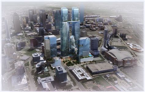 Rendering Of Twin Supertall Skyscrapers Proposed For Downtown Dallas