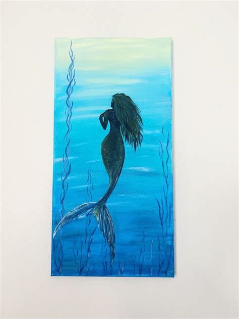 Original Acrylic Mermaid Under The Sea Painting Etsy In 2021 Sea