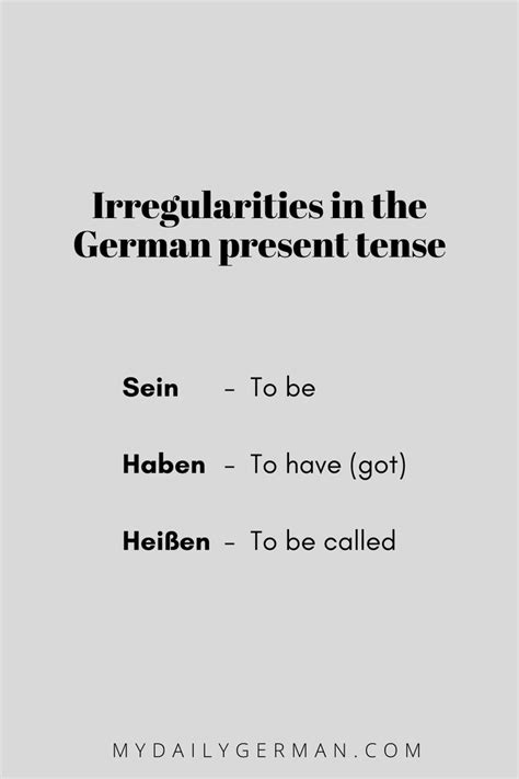 A Simple Guide To The German Present Tense Tenses Present Tense