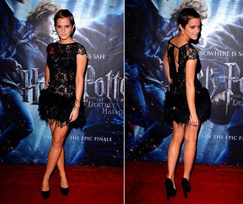 Emma Watson Gets Flirty With Feathers In Rafael Lopez At Deathly Hallows Part I World Premiere