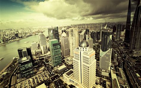 Wallpaper City Cityscape China Building Clouds Skyline