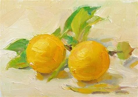 Daily Paintworks Meyer Lemons Still Life Oil On Canvas 5x7 Price 175