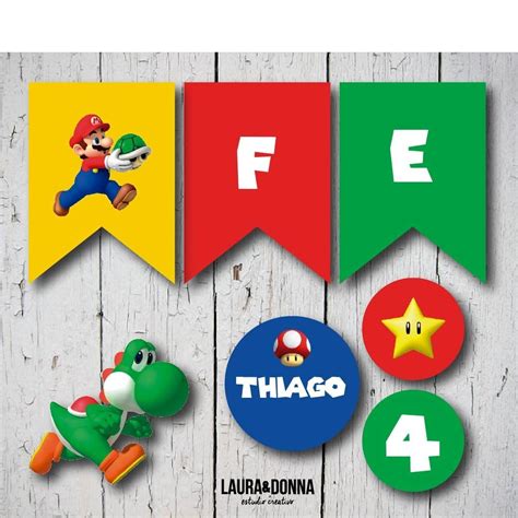 Kit Imprimible Mario Bros Cumpleaños Infantiles Candy Bar Y