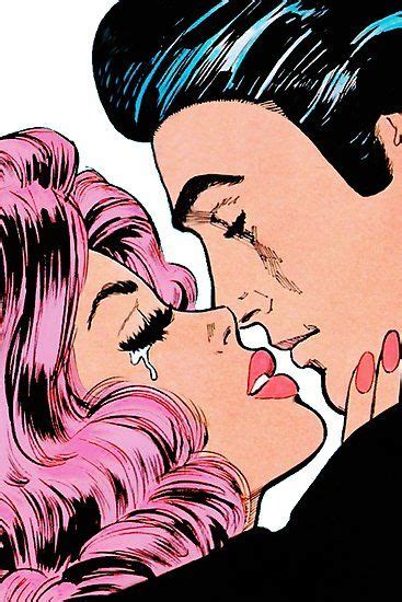 Comic Couple Kissing Photographic Print By Kawazi123 In 2020 Vintage Pop Art Pop Art