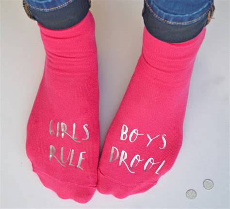 Girls Rule Personalised Socks By Solesmith