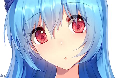 Anime Girl With Blue Hair And Red Eyes By Anjumaakavampire On Deviantart