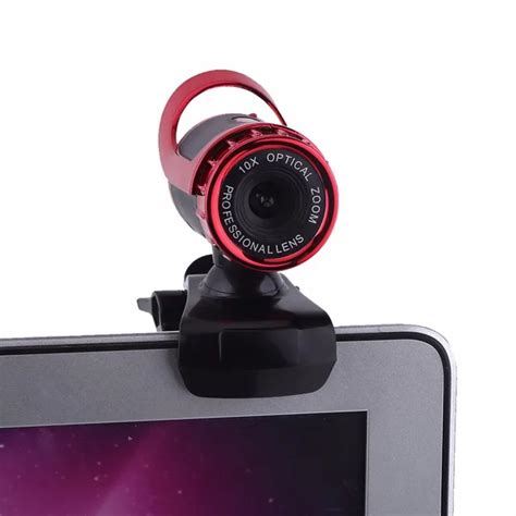 Red Color Usb Mega Pixels Clip On Webcam Web Camera Hd