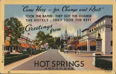 View Of Bathhouses Hot Springs Ar Postcard