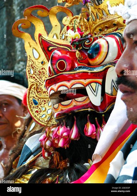 Close Up Of Barong Mask Prepared For Barong Dance Performance In Ubud