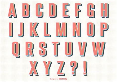 Retro Style Alphabet Set 99871 Vector Art At Vecteezy