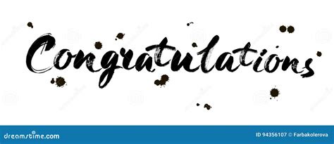 Congratulations Calligraphy Lettering Text Card With Template For