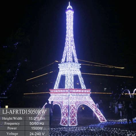 H15m W5m Eiffel Tower Outdoor Decoration Lights For Show Lighting